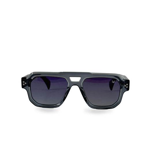 Occhiali da sole TAORMINA grigio trasparente in acetato lucidato con filtro UV400